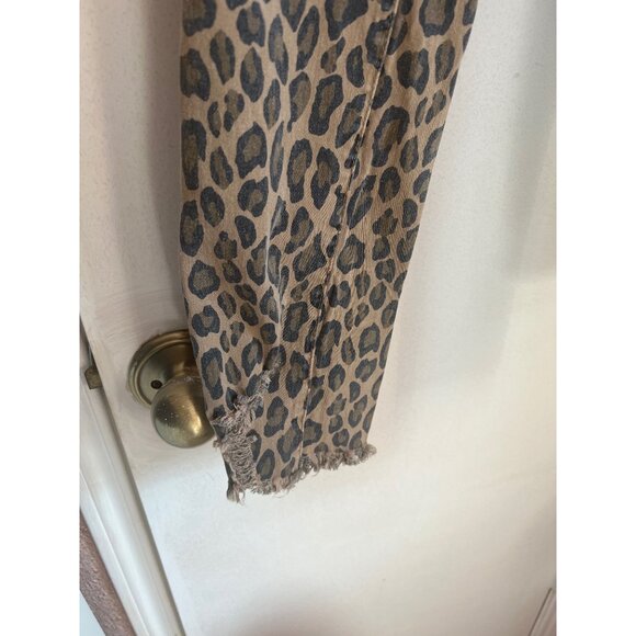 Leopard Print Distressed Jogger Jeans With Drawstring Waist & Raw Hem By YMI - Picture 3 of 7